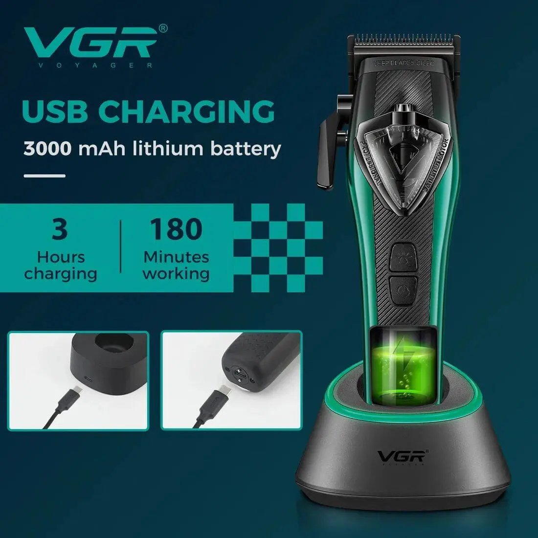 ⁦Vgr طقم حلاقة احترافي 2 في 1 V-883S2⁩ - الصورة ⁦6⁩