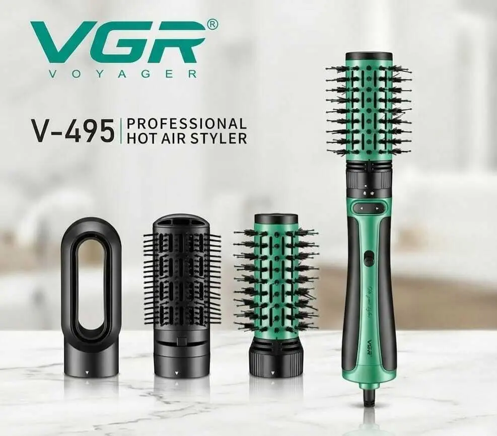 ⁦Vgr فرشاة تصفيف شعر 4 في 1 برؤوس دوارة V-495⁩ - الصورة ⁦10⁩