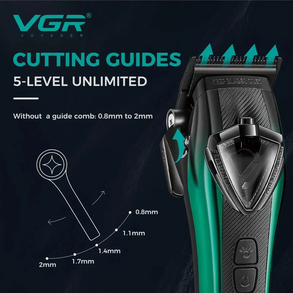 ⁦Vgr ماكينة قص شعر محرك فيكتور V-883C⁩ - الصورة ⁦8⁩