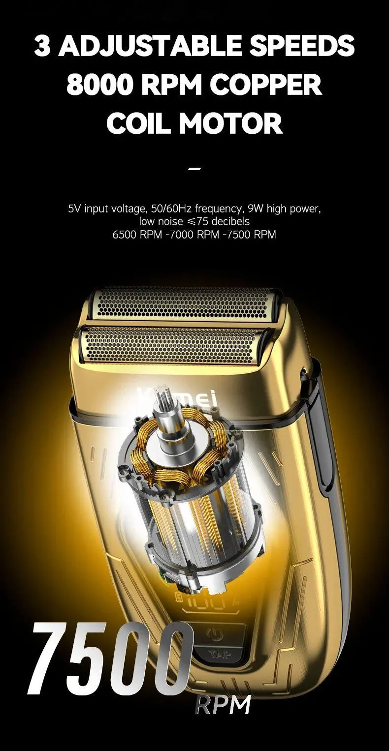 ⁦ماكينة تنعيم Kemei Km-T360 برأس مزدوج⁩ - الصورة ⁦2⁩