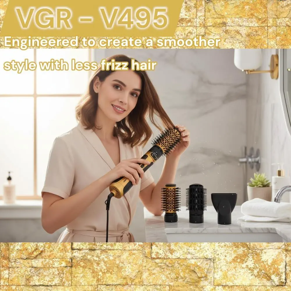⁦Vgr فرشاة تصفيف شعر 4 في 1 برؤوس دوارة V-495⁩ - الصورة ⁦5⁩