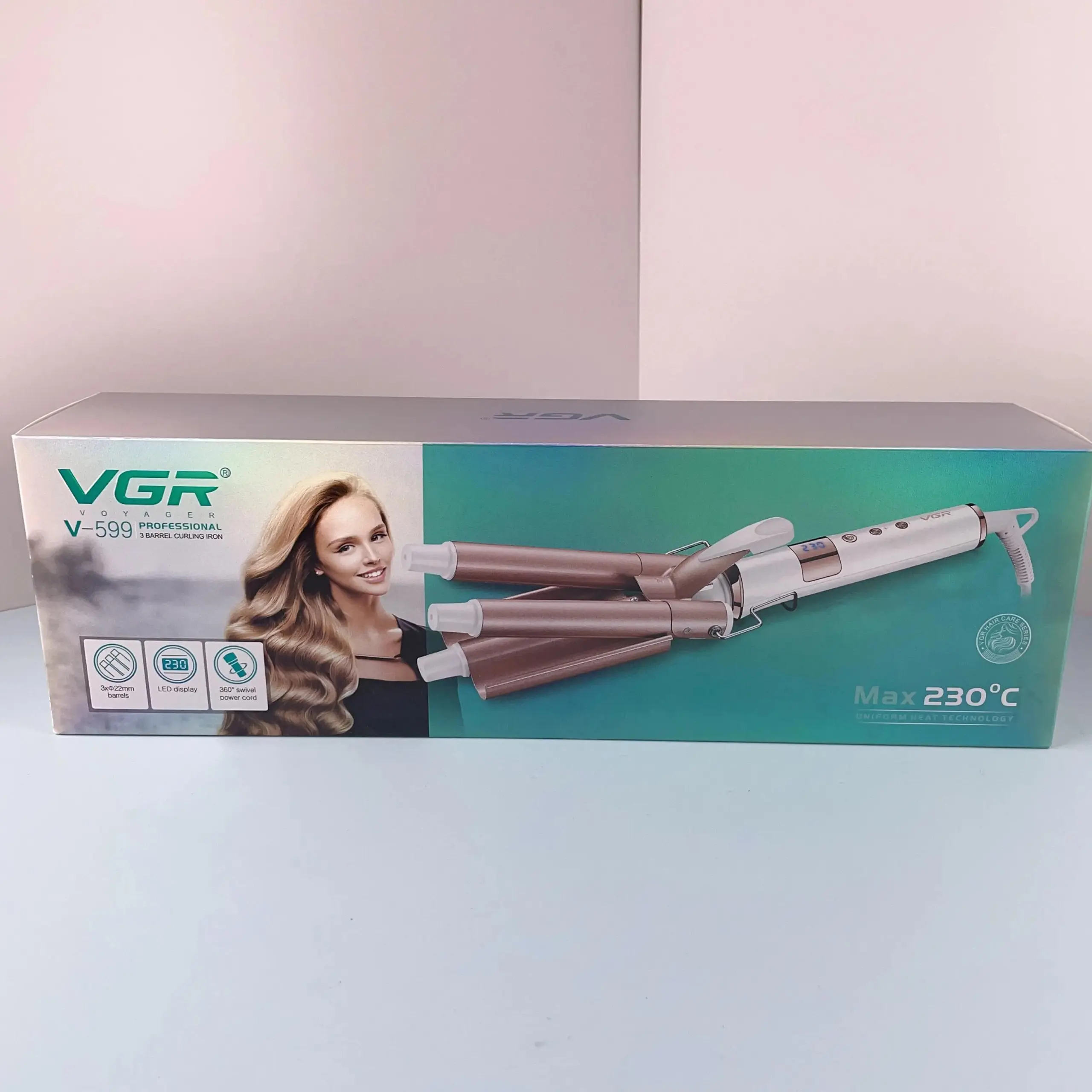 ⁦Vgr مكواة ويفي احترافية 3 أسطوانات 230° مئوية V-599⁩ - الصورة ⁦5⁩