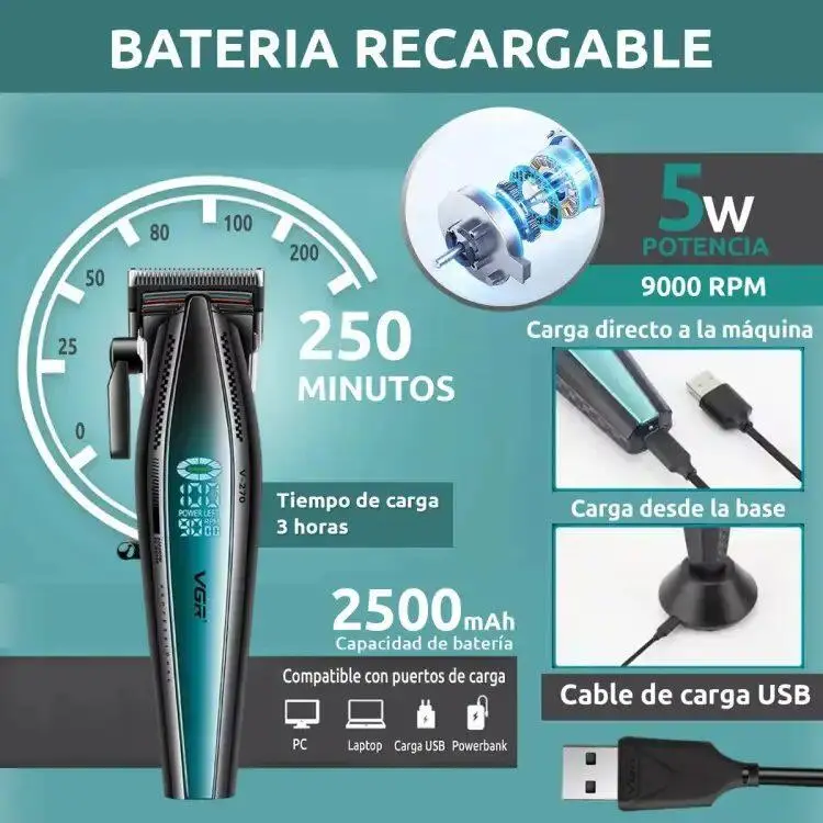 ⁦Vgr مجموعة ماكينات حلاقة الشعر الاحترافية V-270 + V-992⁩ - الصورة ⁦8⁩