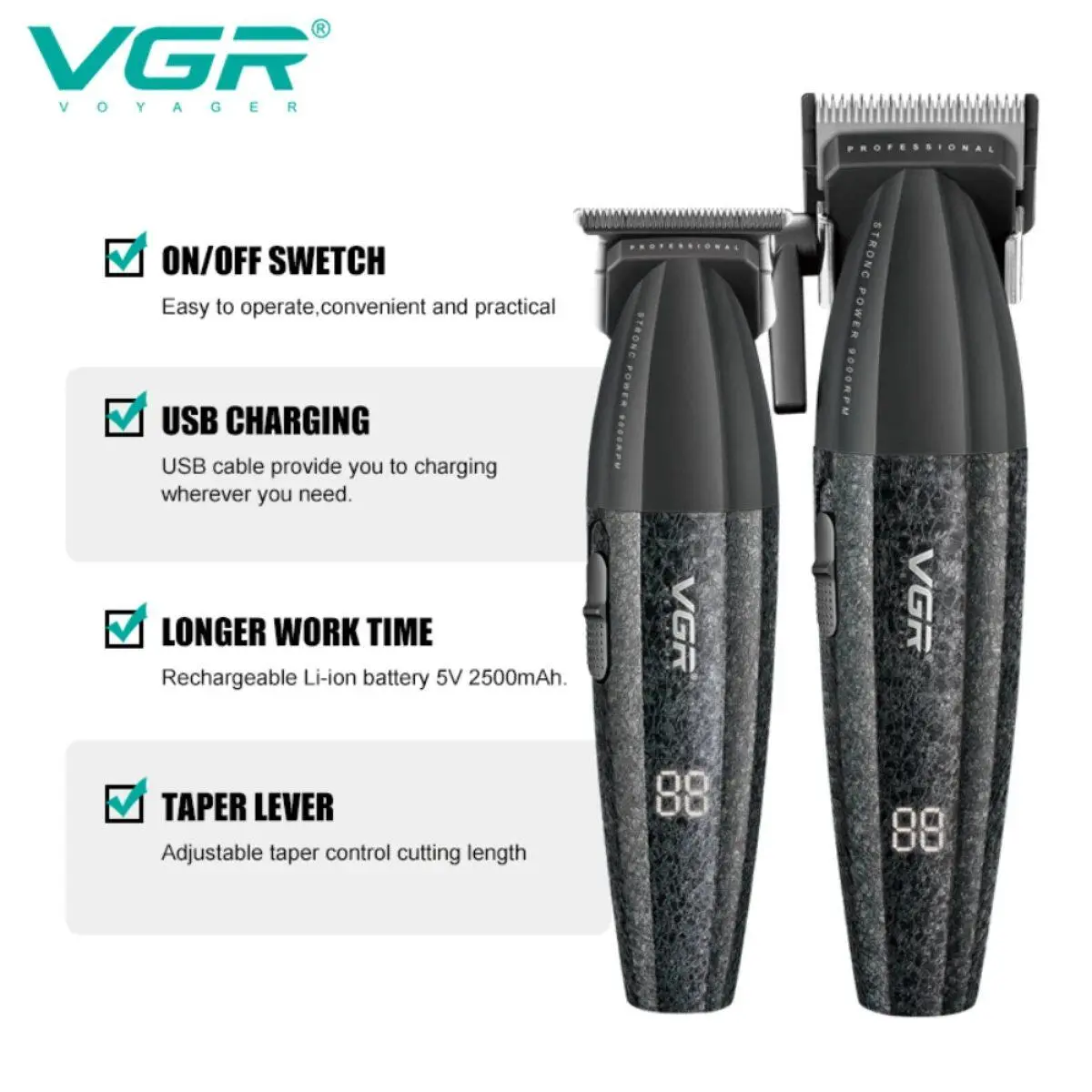 ⁦Vgr طقم حلاقة 4 في 1 شنطة صلبة موديل V-640⁩ - الصورة ⁦2⁩