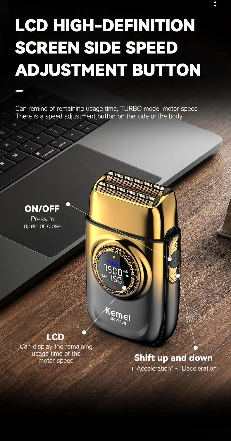 ⁦ماكينة تنعيم Kemei Km-T228 بشفرات مزدوجة⁩ - الصورة ⁦4⁩