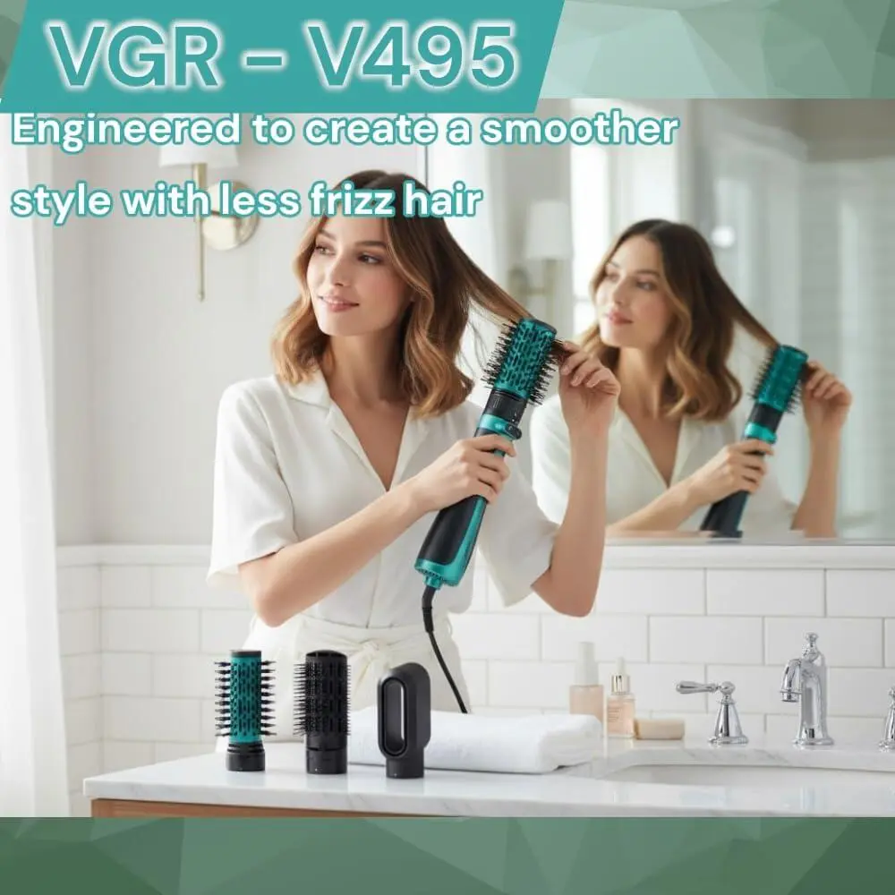 ⁦Vgr فرشاة تصفيف شعر 4 في 1 برؤوس دوارة V-495⁩ - الصورة ⁦3⁩