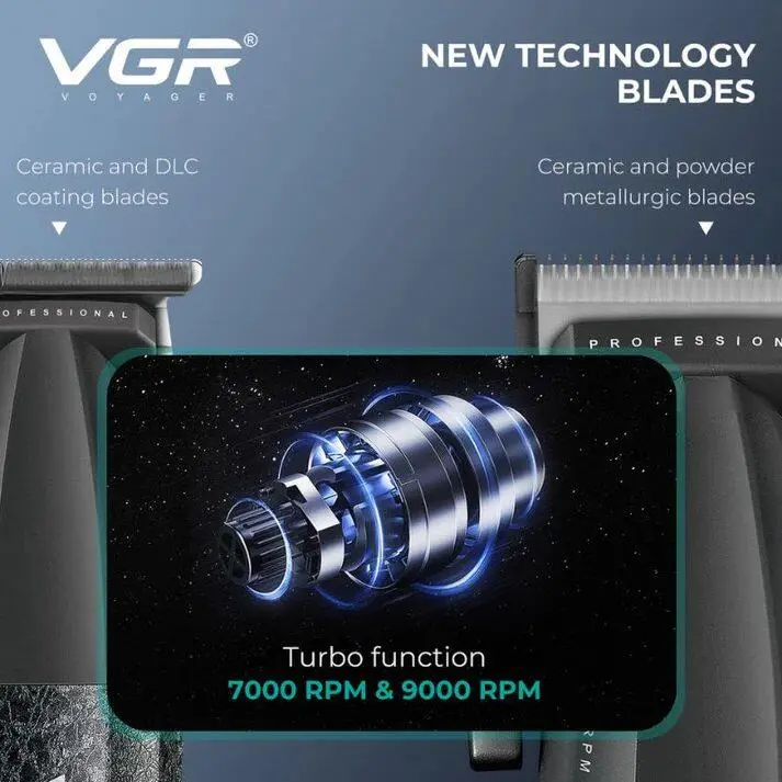 ⁦Vgr ماكينة قص شعر بشفرات سيراميك Dlc ودالة توربو V-640T⁩ - الصورة ⁦2⁩