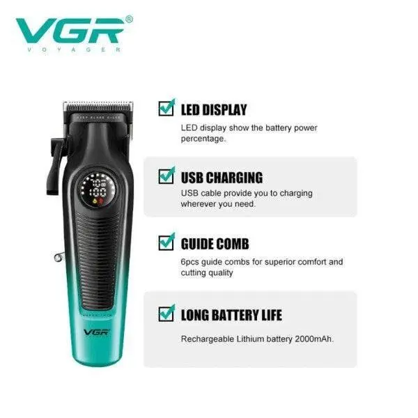⁦Vgr مجموعة حلاقة 2 في 1 بشفرات ستانلس ستيل V-196+V-996 Gold⁩ - الصورة ⁦4⁩