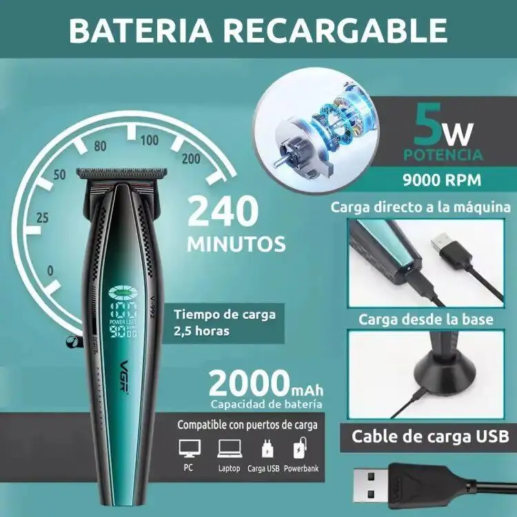 ⁦Vgr مجموعة ماكينات حلاقة الشعر الاحترافية V-270 + V-992⁩ - الصورة ⁦7⁩