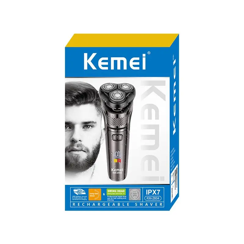 ⁦Kemei ماكينة حلاقة دوّارة مقاومة للماء Km-2804⁩ - الصورة ⁦7⁩