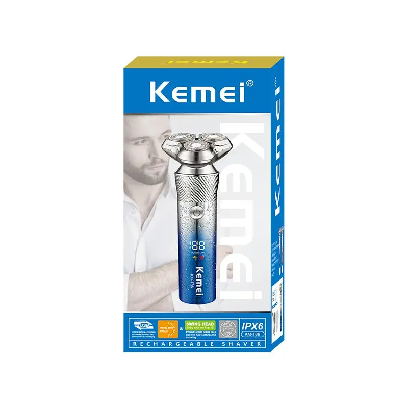 ⁦Kemei ماكينة حلاقة رجالية رأس ثلاثي دوار Km-T86⁩ - الصورة ⁦7⁩