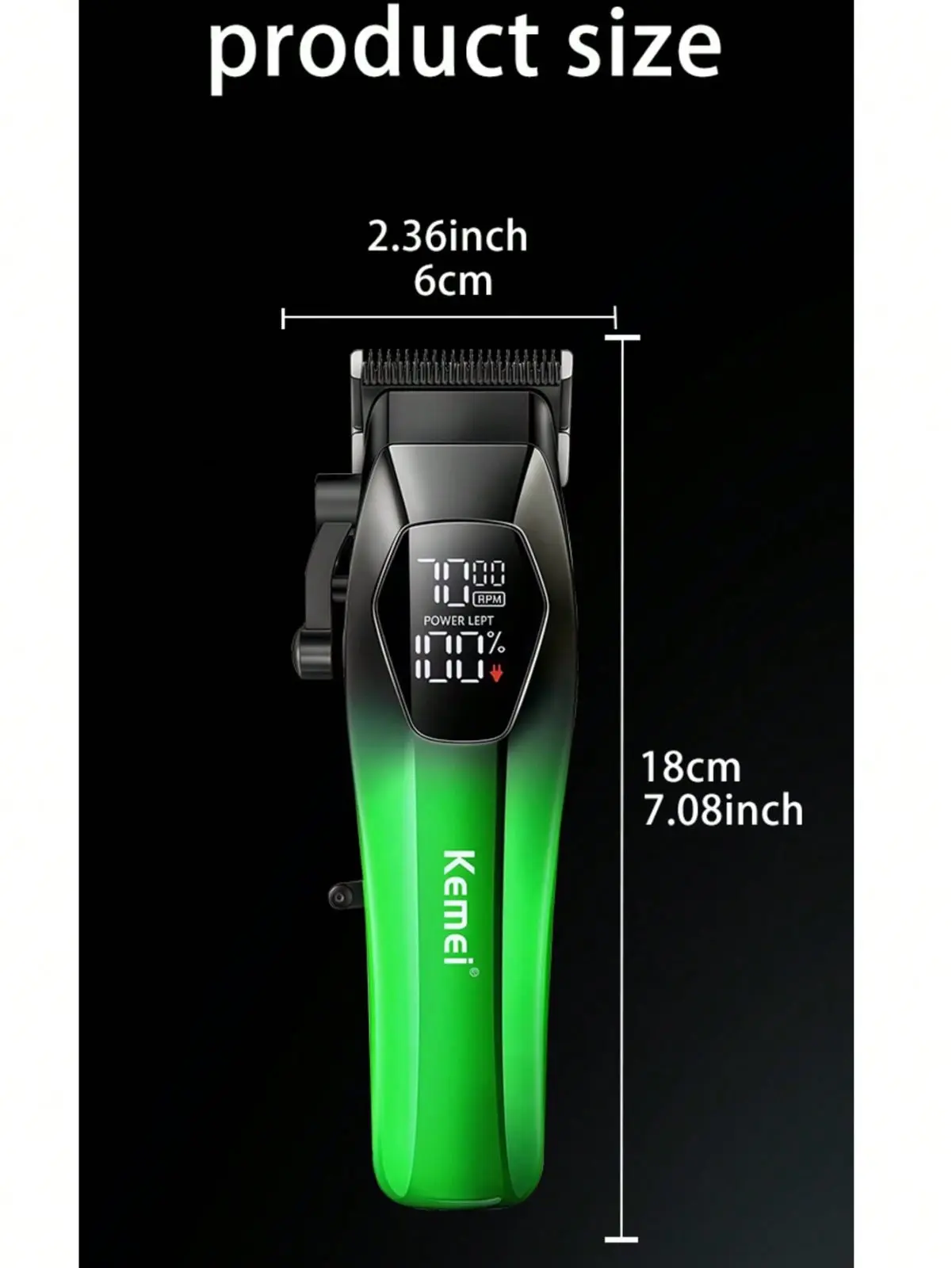 ⁦ماكينة حلاقة كيمي Km-1371 للشعر واللحية بشاشة Lcd⁩ - الصورة ⁦9⁩