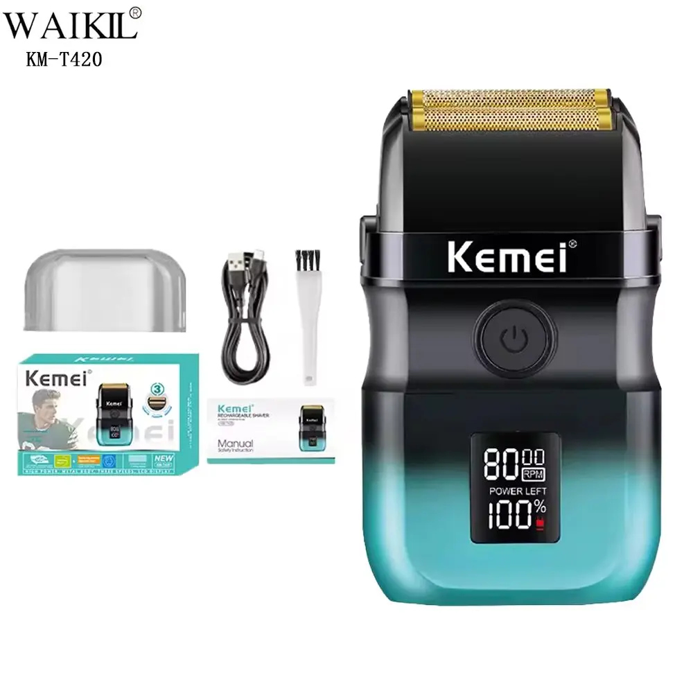 Ai_11_2763_94E88Cb8-Ae45-463D-9C1C-00Bcf801Cd34-Jpg.webp Kemei ماكينة حلاقة لاسلكية بشاشة ذكية T420 - الصورة 1
