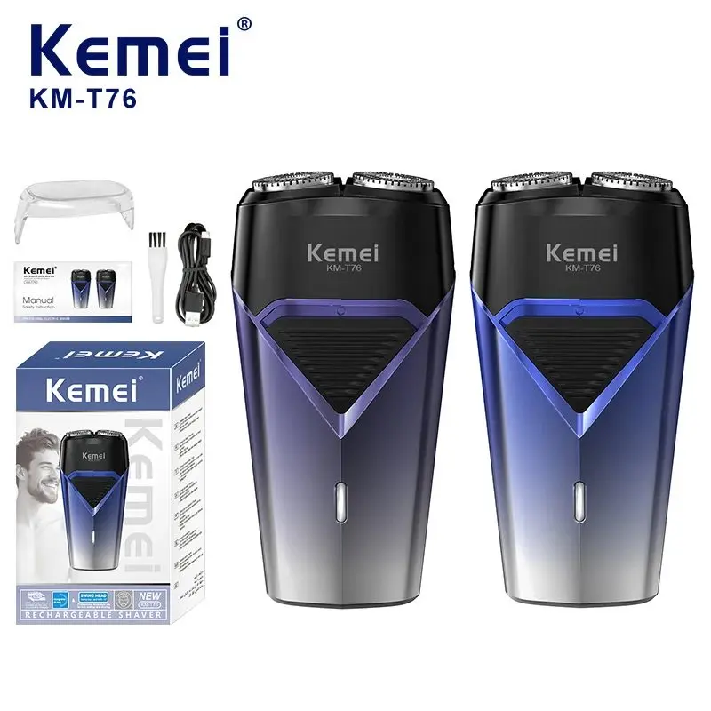 Ai_11_2765_E8Cefd11-9Cf7-4D5C-9557-F44D3E209Eb1-Jpg.webp Kemei ماكينة حلاقة كهربائية بشفرات مزدوجة عائمة Km-T76 - الصورة 1