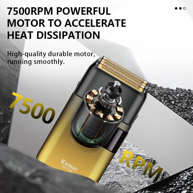 ⁦Kemei ماكينة حلاقة كهربائية زيرو مقاومة للماء Km-T389⁩ - الصورة ⁦7⁩