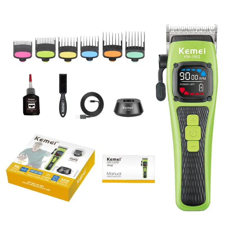 ⁦Kemei ماكينة حلاقة كهربائية لاسلكية شاشة Lcd Km-1862⁩ - الصورة ⁦9⁩