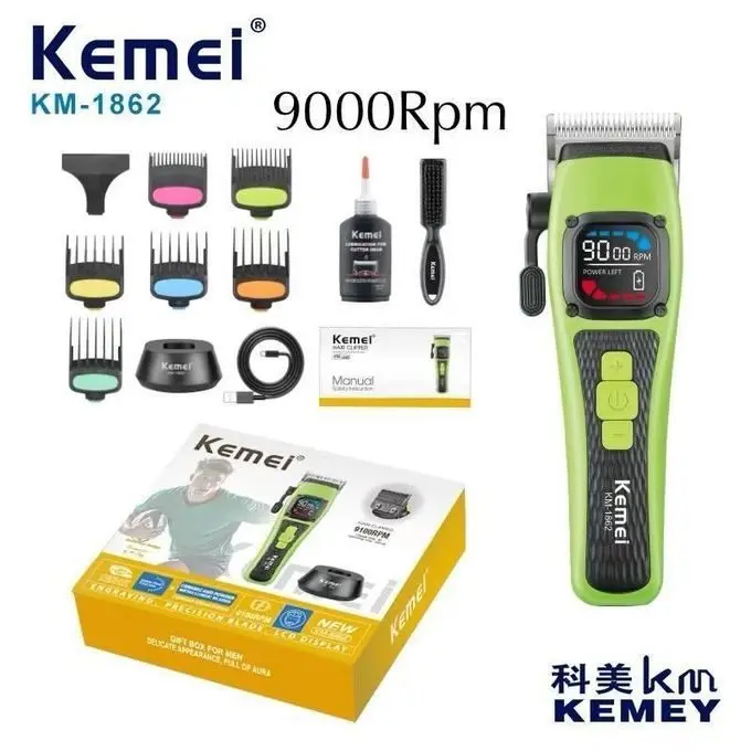 Ai_11_2805_B33952D0-52E1-4B6C-87Ea-81Ce003E524D-Jpg.webp Kemei ماكينة حلاقة كهربائية لاسلكية شاشة Lcd Km-1862 - الصورة 1