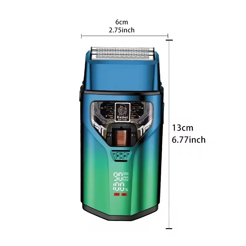 ⁦Kemei Km-T400 ماكينة حلاقة كهربائية بشفرات مزدوجة متبادلة⁩ - الصورة ⁦3⁩