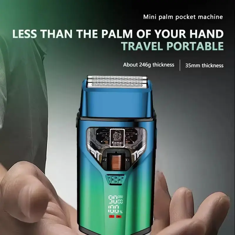 ⁦Kemei Km-T400 ماكينة حلاقة كهربائية بشفرات مزدوجة متبادلة⁩ - الصورة ⁦6⁩