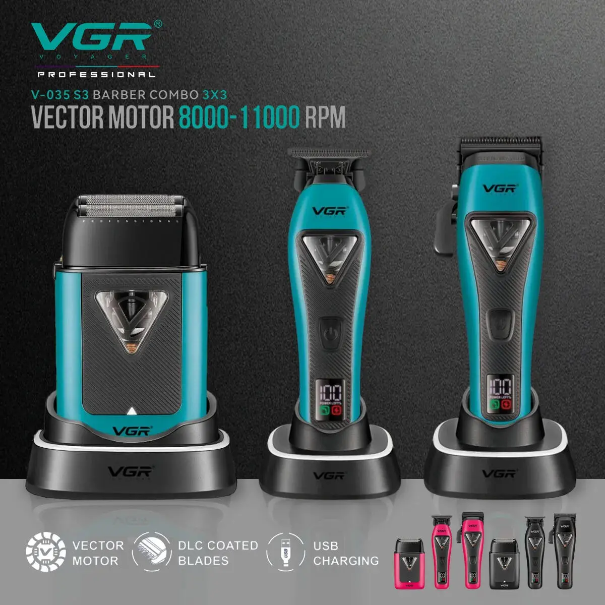 ⁦V-035 S3 طقم حلاقة 3 في 1، شفرات Dlc⁩ - الصورة ⁦2⁩