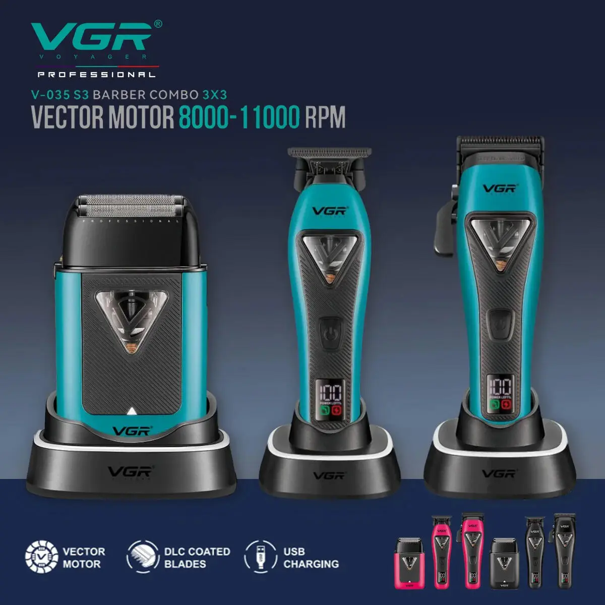 ⁦V-035 S3 طقم حلاقة 3 في 1، شفرات Dlc⁩ - الصورة ⁦7⁩