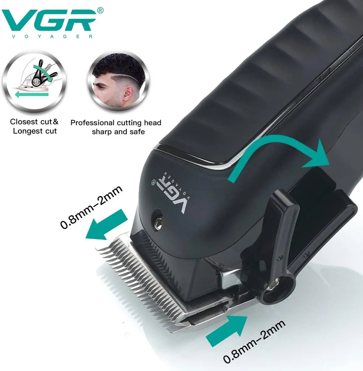 ⁦Vgr Voyager ماكينة حلاقة احترافية تعمل 200 دقيقة V-683⁩ - الصورة ⁦3⁩