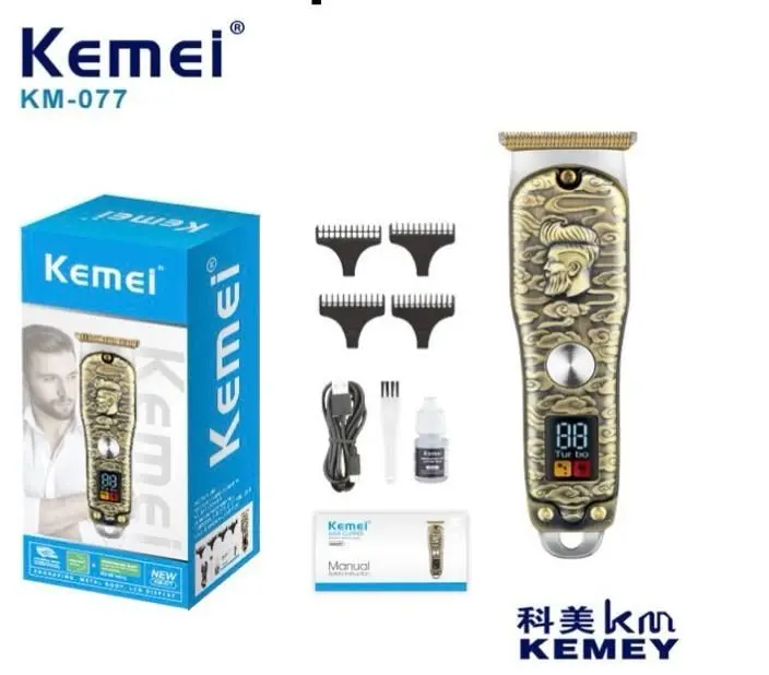 Ai_13_2844_122988F4-1B7D-4D0E-B229-8431150F203D-Jpg.webp Kemei Km-077 ماكينة حلاقة وقص شعر لاسلكية لحلاقة وقص شعر الذقن والرأس - الصورة 1