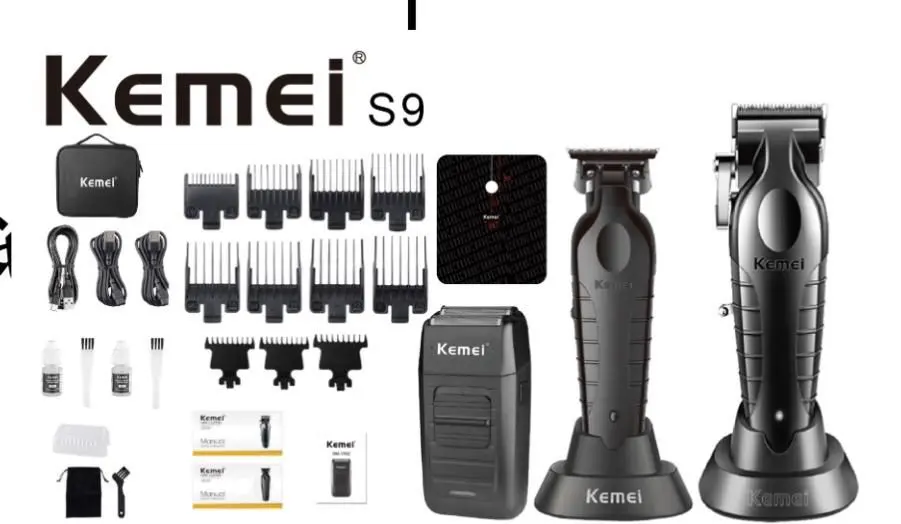 Ai_13_2848_788Ee390-D193-4E31-8E7C-63060E721Dd7-Jpg.webp Km S9 طقم ماكينات حلاقة لحلاقة الشعر للرجال - الصورة 1