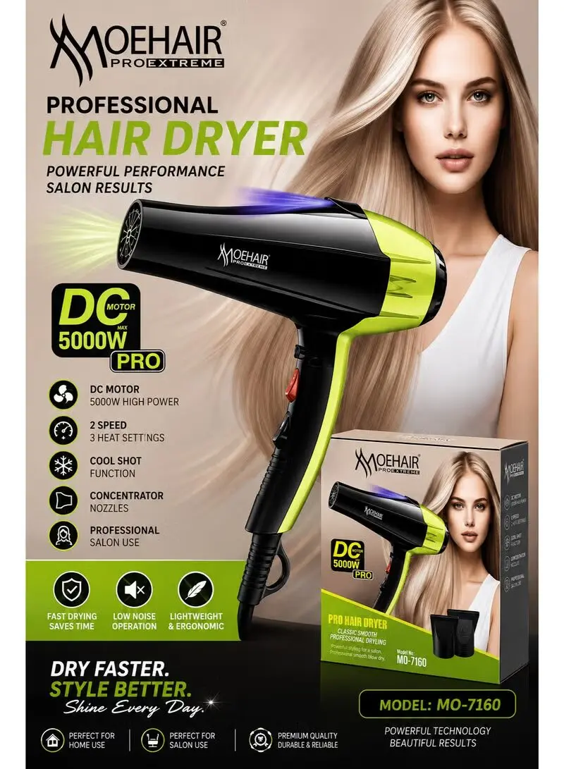⁦Moehair Mo-7160 مجفف شعر احترافي لتجفيف وتصفيف الشعر للاستخدام المنزلي والصالونات⁩ - الصورة ⁦5⁩