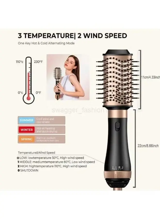 ⁦موهير Mo-7154 فرشاة مجفف ومصفف شعر 4 في 1 لتجفيف وفرد وتجعيد وتكثيف الشعر⁩ - الصورة ⁦2⁩