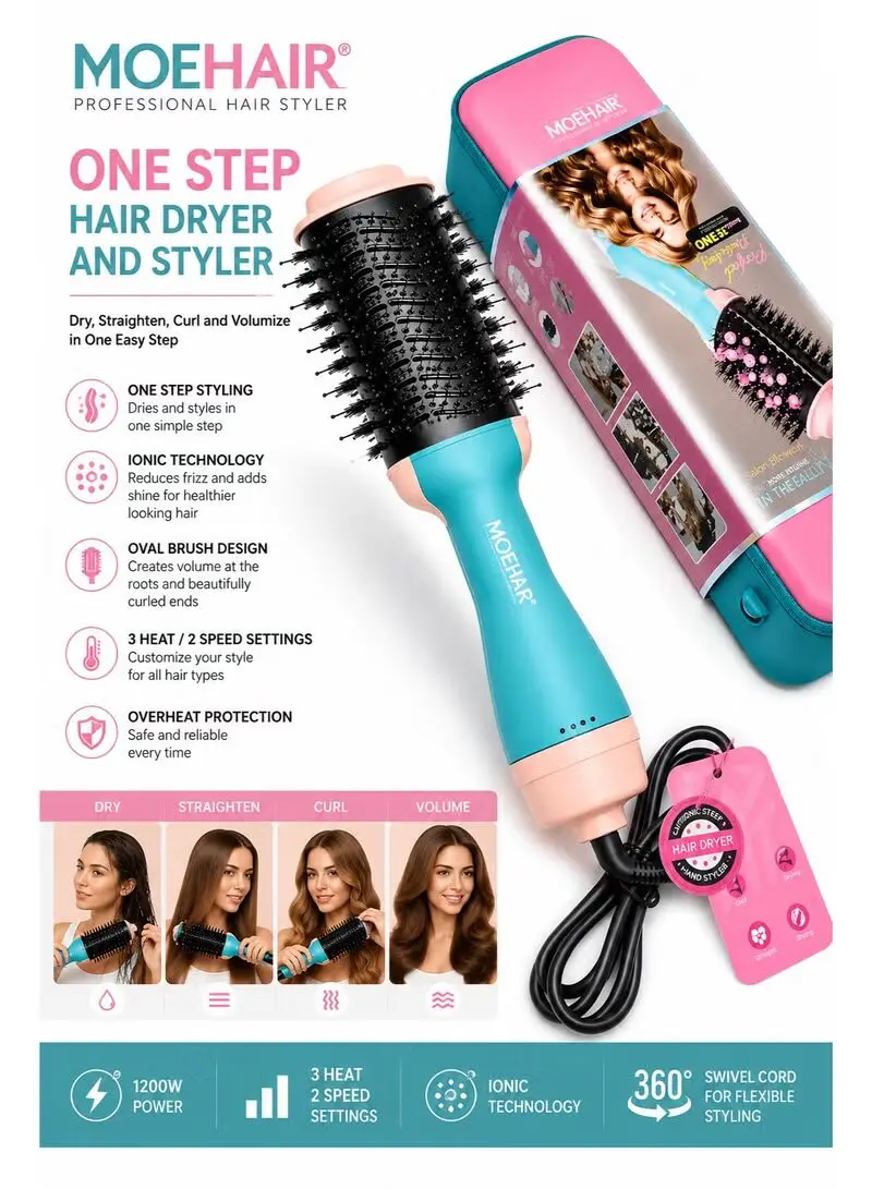 ⁦Moehair Mo-7169 فرشاة تجفيف وتصفيف الشعر لتجفيف وفرد وتصفيف الشعر الجاف أو الرطب⁩ - الصورة ⁦4⁩