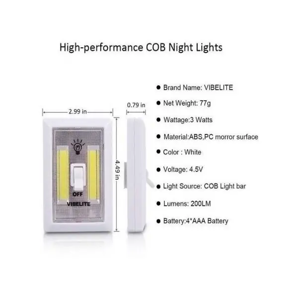 كشاف الطوارئ بالبطارية Led Cob Night Light 3 W