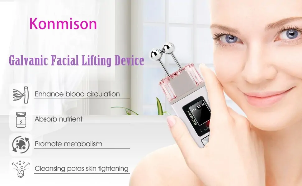 مميزات جهاز شد الوجه المنزلي بتقنية الجلفانيك ايون Galvanic Microcurrent Skin Firming Whiting Anti-Aging Liftingr