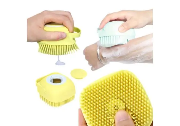 فرشاة استحمام سيليكون مع موزع صابون 2×1 Shower Brush With A Soap Dispenser